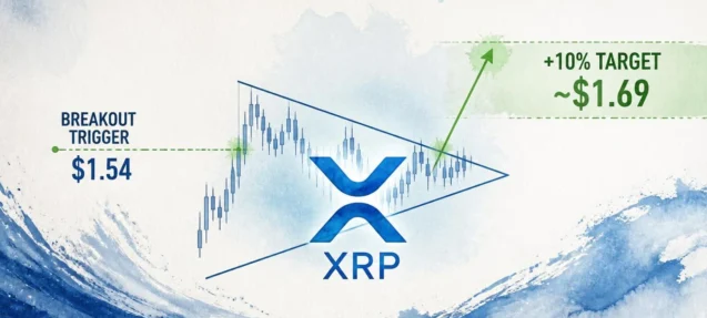 XRP Forms Symmetrical Triangle — $1.54 Hourly Close Is the Breakout Trigger