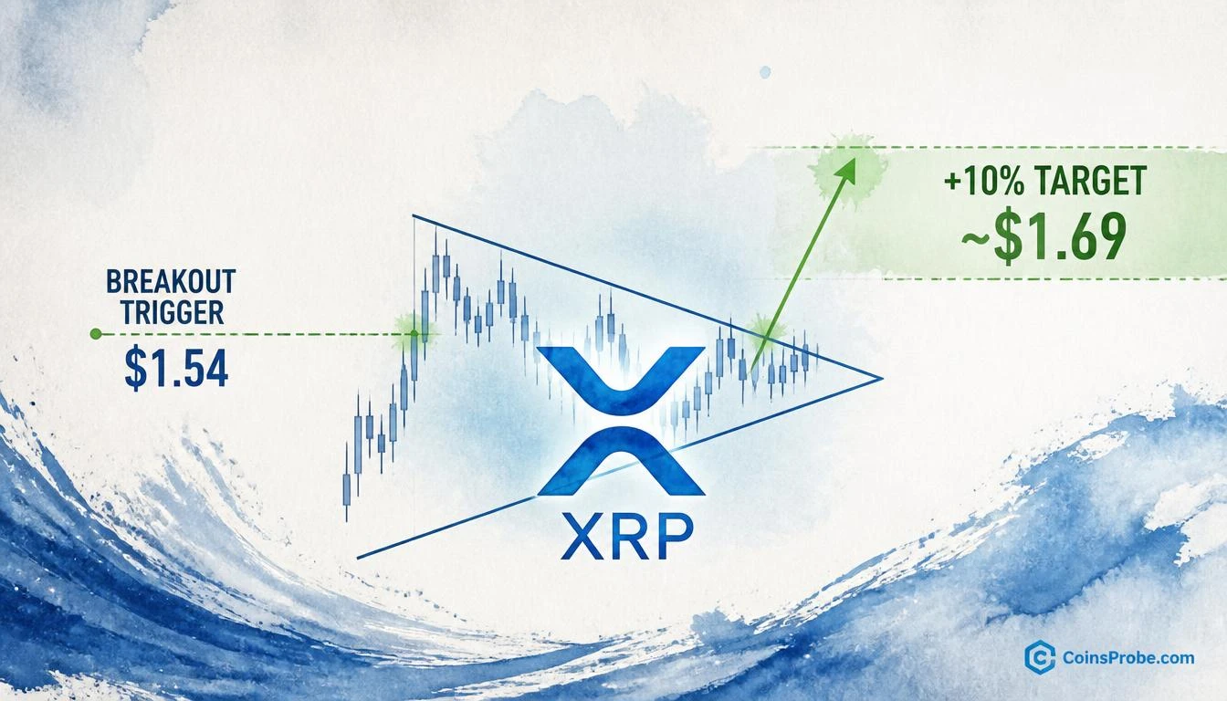 XRP Forms Symmetrical Triangle — $1.54 Hourly Close Is the Breakout Trigger