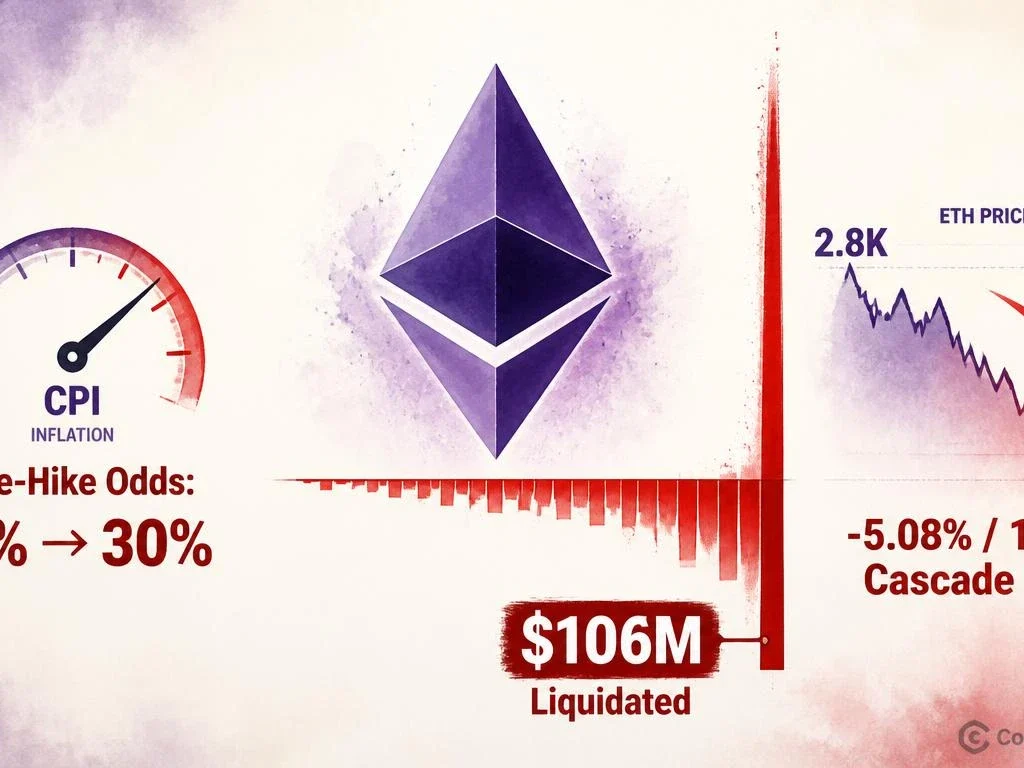 Hot CPI Wipes $106M in ETH Longs in One Hour as Rate-Hike Odds Double