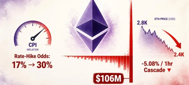 Hot CPI Wipes $106M in ETH Longs in One Hour as Rate-Hike Odds Double