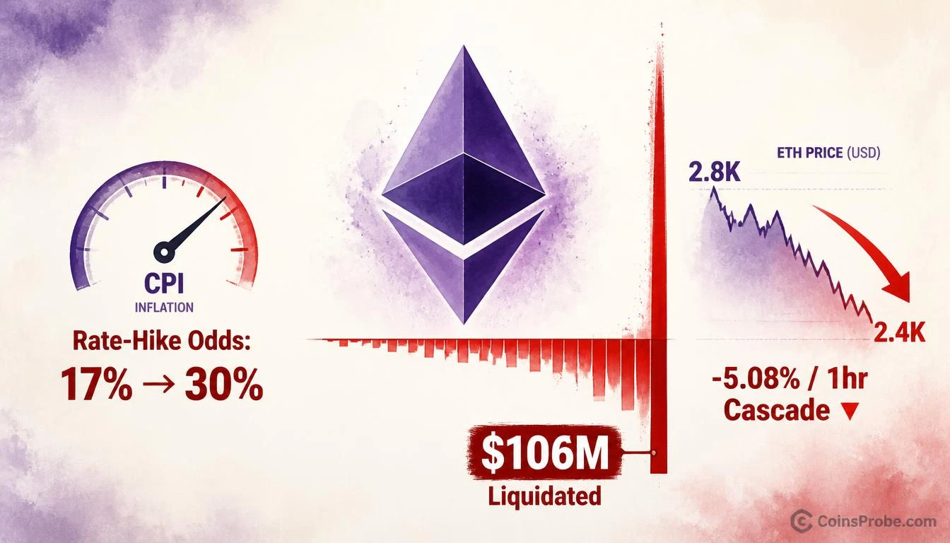 Hot CPI Wipes $106M in ETH Longs in One Hour as Rate-Hike Odds Double