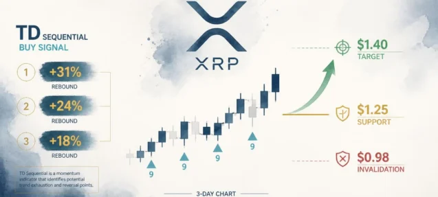 XRP TD Sequential Buy Signal — Last Three Led to 18%–31% Rebounds
