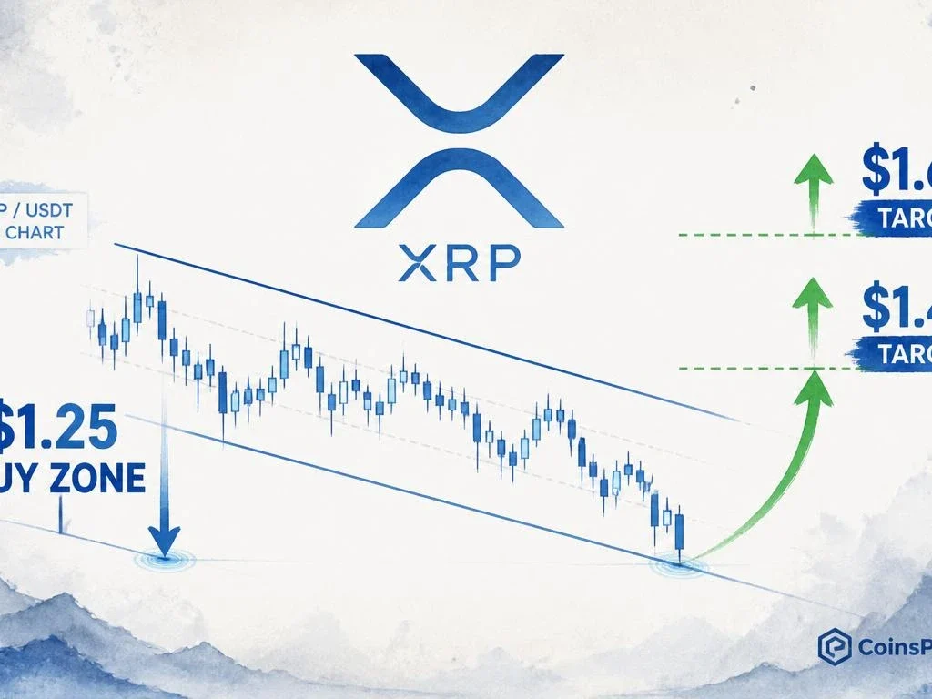 XRP Parallel Channel — Analyst Watches $1.25 Before Rebound to $1.42–$1.60