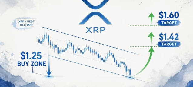 XRP Parallel Channel — Analyst Watches $1.25 Before Rebound to $1.42–$1.60