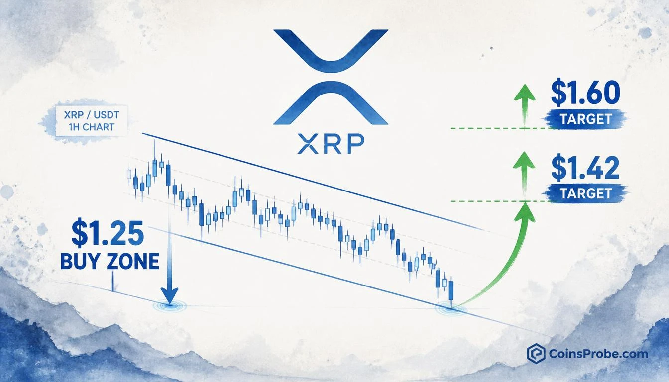 XRP Parallel Channel — Analyst Watches $1.25 Before Rebound to $1.42–$1.60