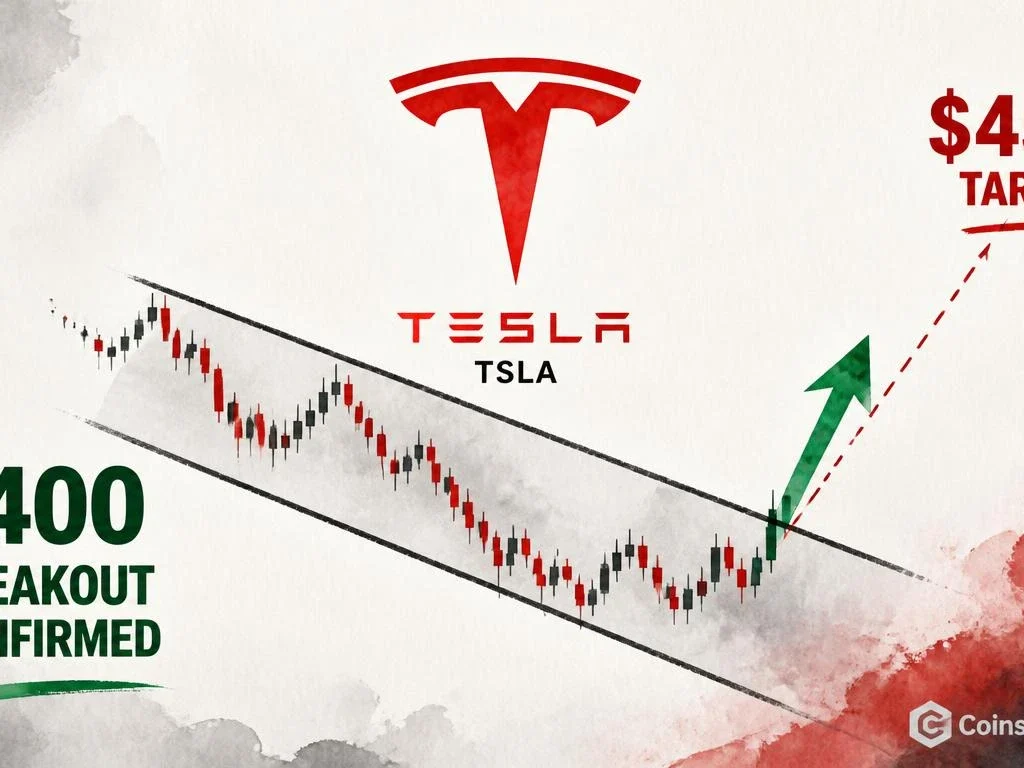Tesla (TSLA) Breaks Out of Descending Channel — $450 Now in Sight