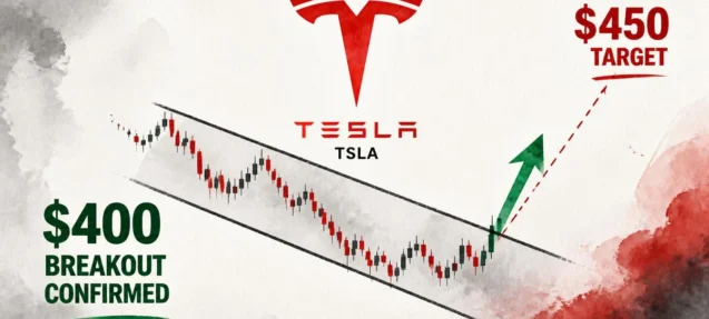 Tesla (TSLA) Breaks Out of Descending Channel — $450 Now in Sight