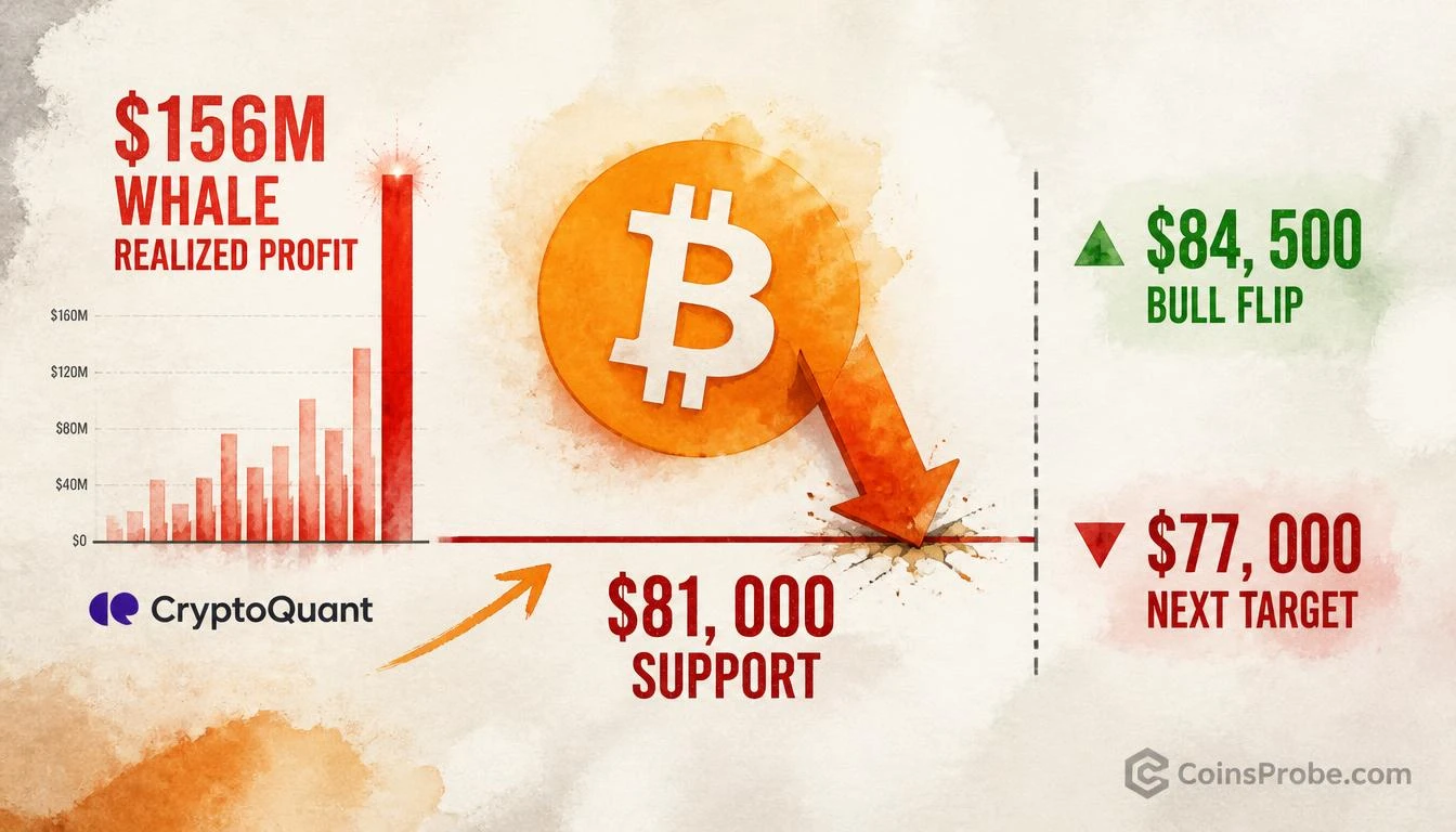 Bitcoin Whales Flash Caution After FOMC — $156M Realized, $84,500 Is the Line
