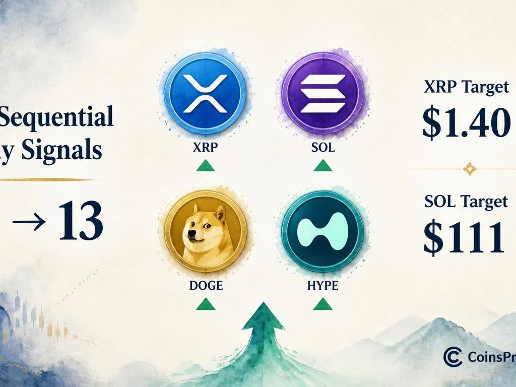 XRP, SOL, DOGE, HYPE Flash TD Sequential Buy Signals — Analyst Watches $1.40