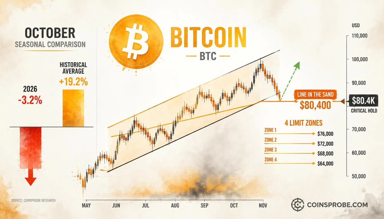 Bitcoin Tests $80.4K Support as October Lags History — The Line in the Sand