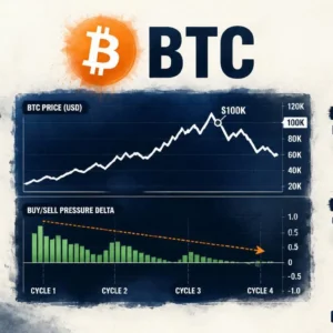 Bitcoin Buy/Sell Pressure Delta Rolls Over — Two Patterns That Follow