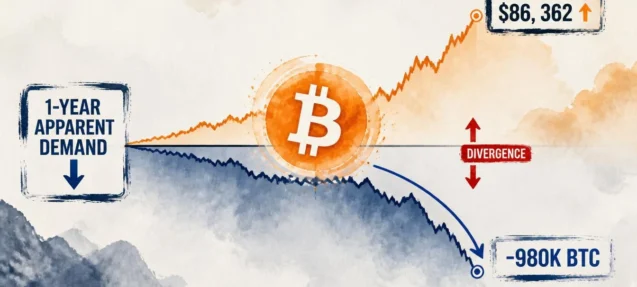 Bitcoin Price Up, Demand Down — 980K BTC Divergence Signals Caution