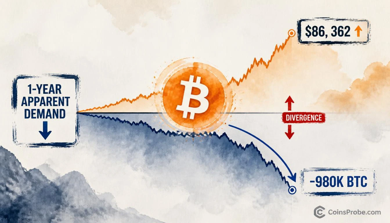 Bitcoin Price Up, Demand Down — 980K BTC Divergence Signals Caution