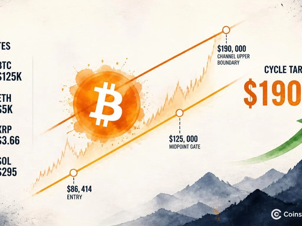 Bitcoin Rising Channel Eyes $190K — BTC, ETH, XRP, SOL Full Cycle Map