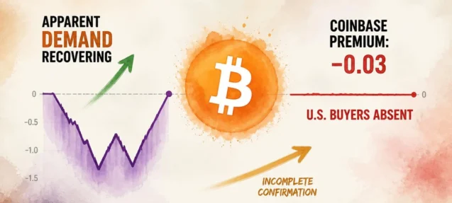 Bitcoin Demand Is Recovering — But U.S. Spot Buyers Are Still Absent
