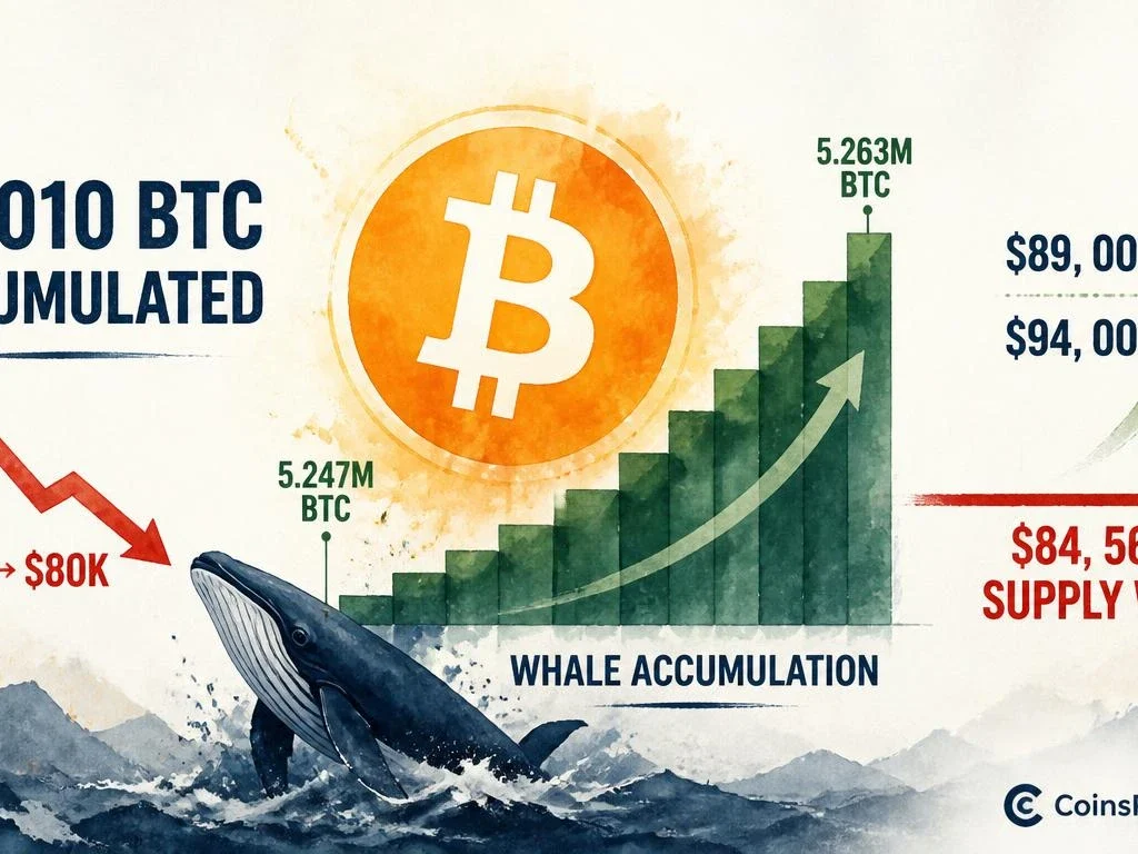 Bitcoin Whales Added 16,010 BTC During the Dip — $84,569 Is the Line