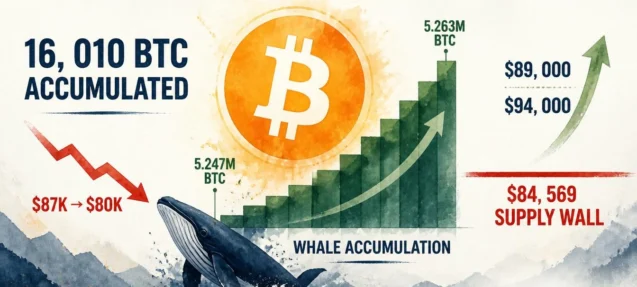 Bitcoin Whales Added 16,010 BTC During the Dip — $84,569 Is the Line
