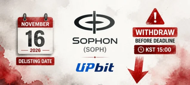 Upbit to Delist Sophon (SOPH) — Trading Ends November 16, 2026