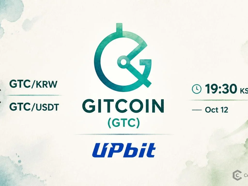 Gitcoin (GTC) Lists on Upbit — KRW and USDT Markets Open October 12