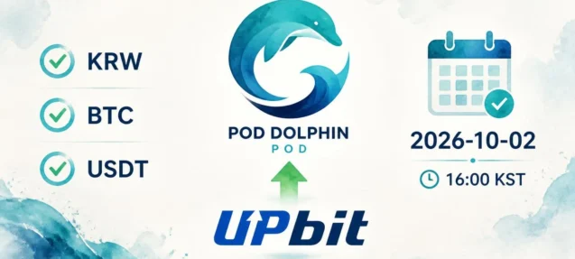 Dolphin (POD) Lists on Upbit — KRW, BTC, and USDT Markets Open Oct 2