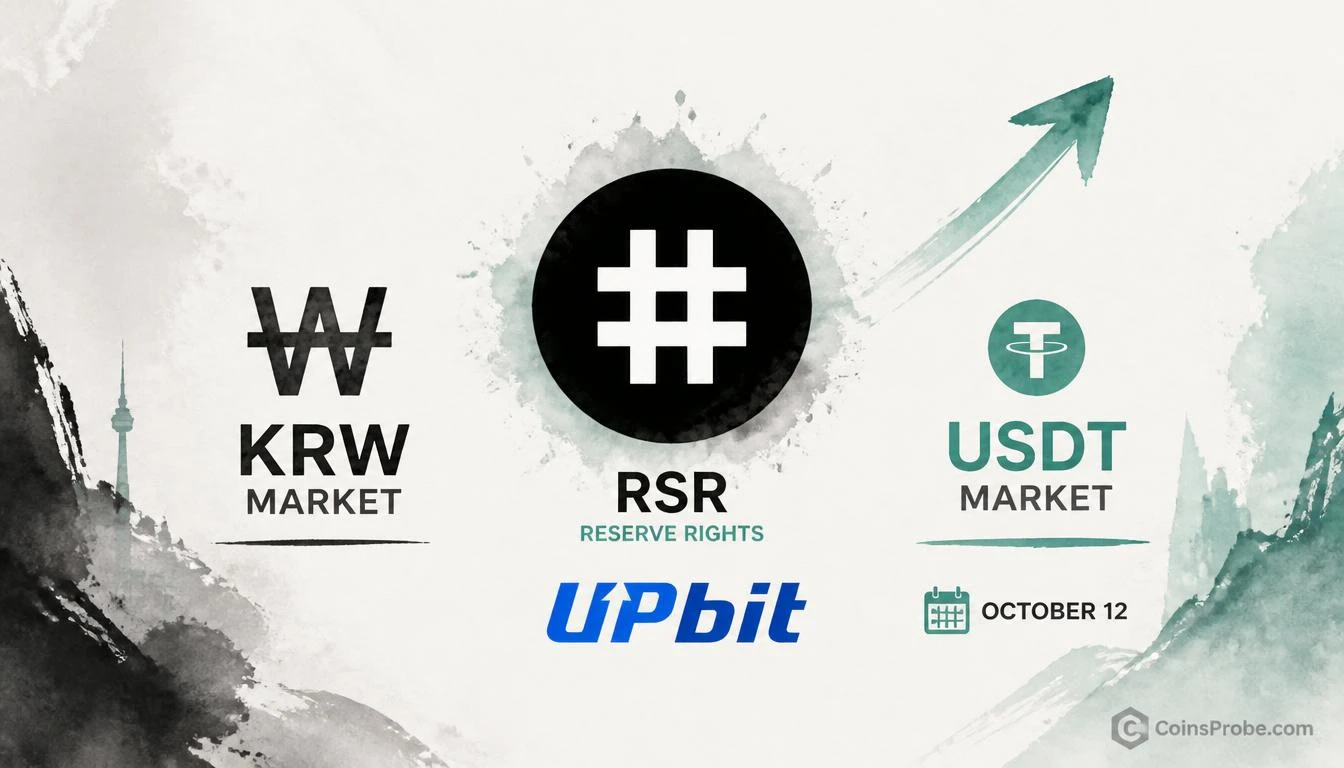 Reserve Rights (RSR) Lists on Upbit — KRW and USDT Markets Open October 12