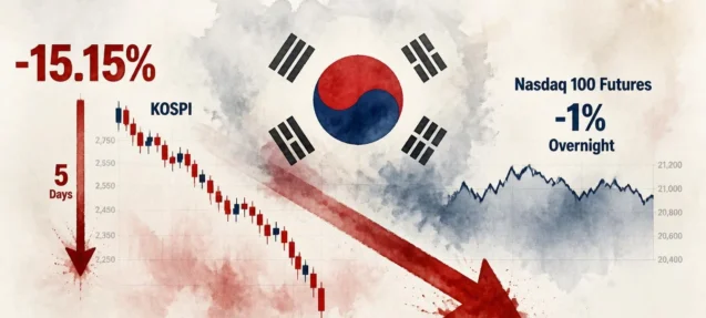South Korea’s KOSPI Crashes 15% in 5 Days as Nasdaq Futures Fall 1%
