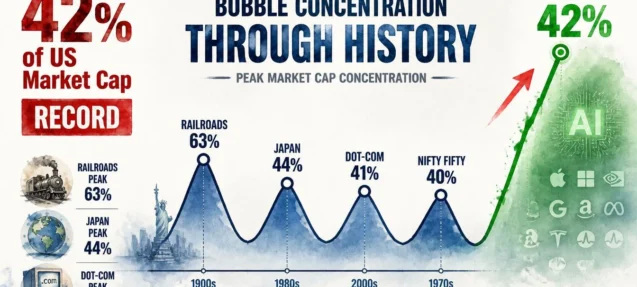 AI Big 10 Hits Record 42% of US Market Cap — Surpassing Every Prior Bubble Peak