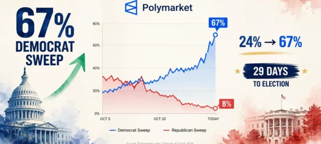 Democrat 2026 Midterm Sweep Odds Hit Record 67% on Polymarket