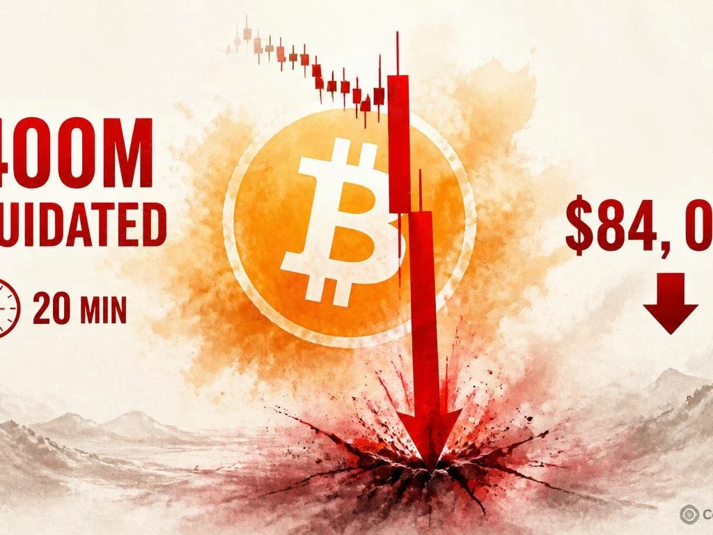 Bitcoin Drops $2,000 in 20 Minutes as $400M in Longs Are Liquidated