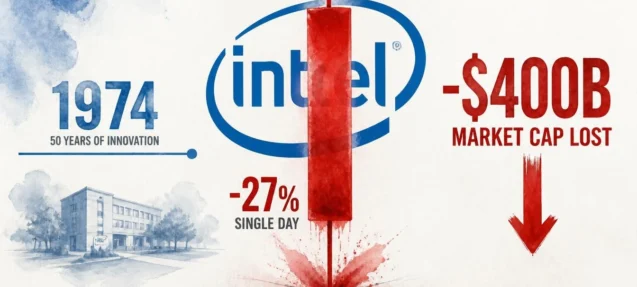 Intel ($INTC) Posts Biggest Single-Day Loss Since 1974 — Down 27%