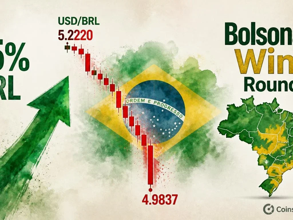 Brazilian Real Surges Nearly +5% as Flavio Bolsonaro Defeats Lula in First Round