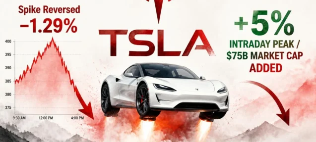 Tesla Stock Surges +5%, Adds $75B Market Cap After Flying Roadster Unveil