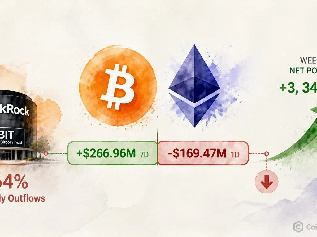 Bitcoin ETFs Bleed $169M in a Day but Post $267M Weekly Gain