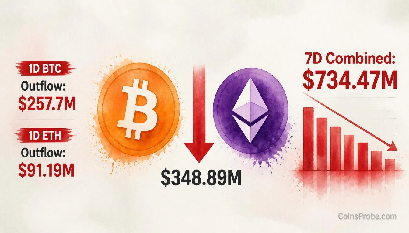 Bitcoin and Ethereum ETFs Bleed $348.9M in a Single Day on Oct 15