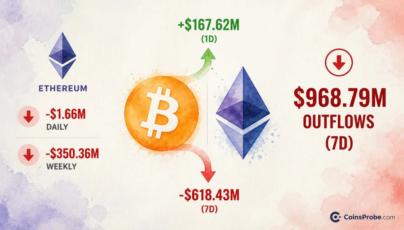 Bitcoin ETFs Log $167M Daily Inflow While Weekly Outflows Hit $618M