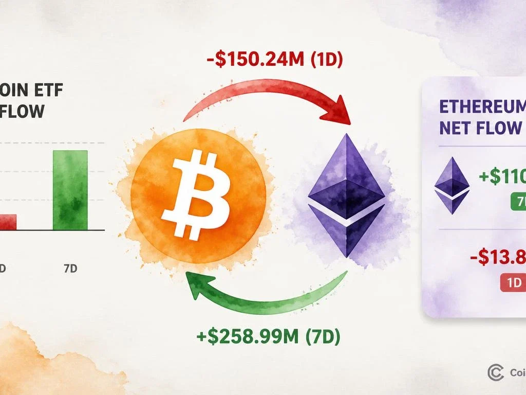 Bitcoin and Ethereum ETFs Post Single-Day Outflows as 7-Day Totals Stay Positive