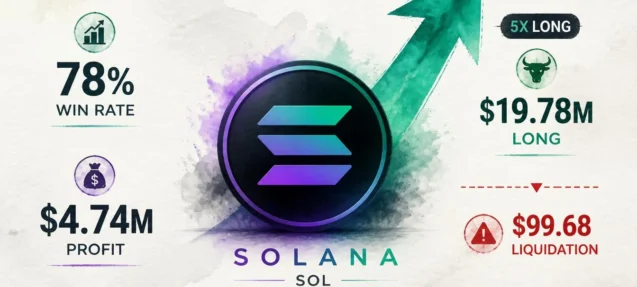 SOL Trader With 78% Win Rate Opens $19.78M Long — Liquidation at $99.68