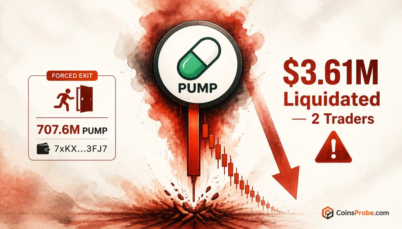 PUMP Token Drop Triggers $3.61M Liquidation Across Two Traders
