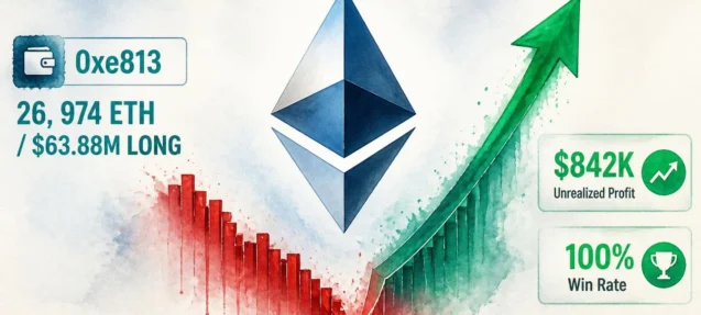Smart Trader 0xe813 Opens $63.88M ETH Long After Market Drop — 100% Win Rate