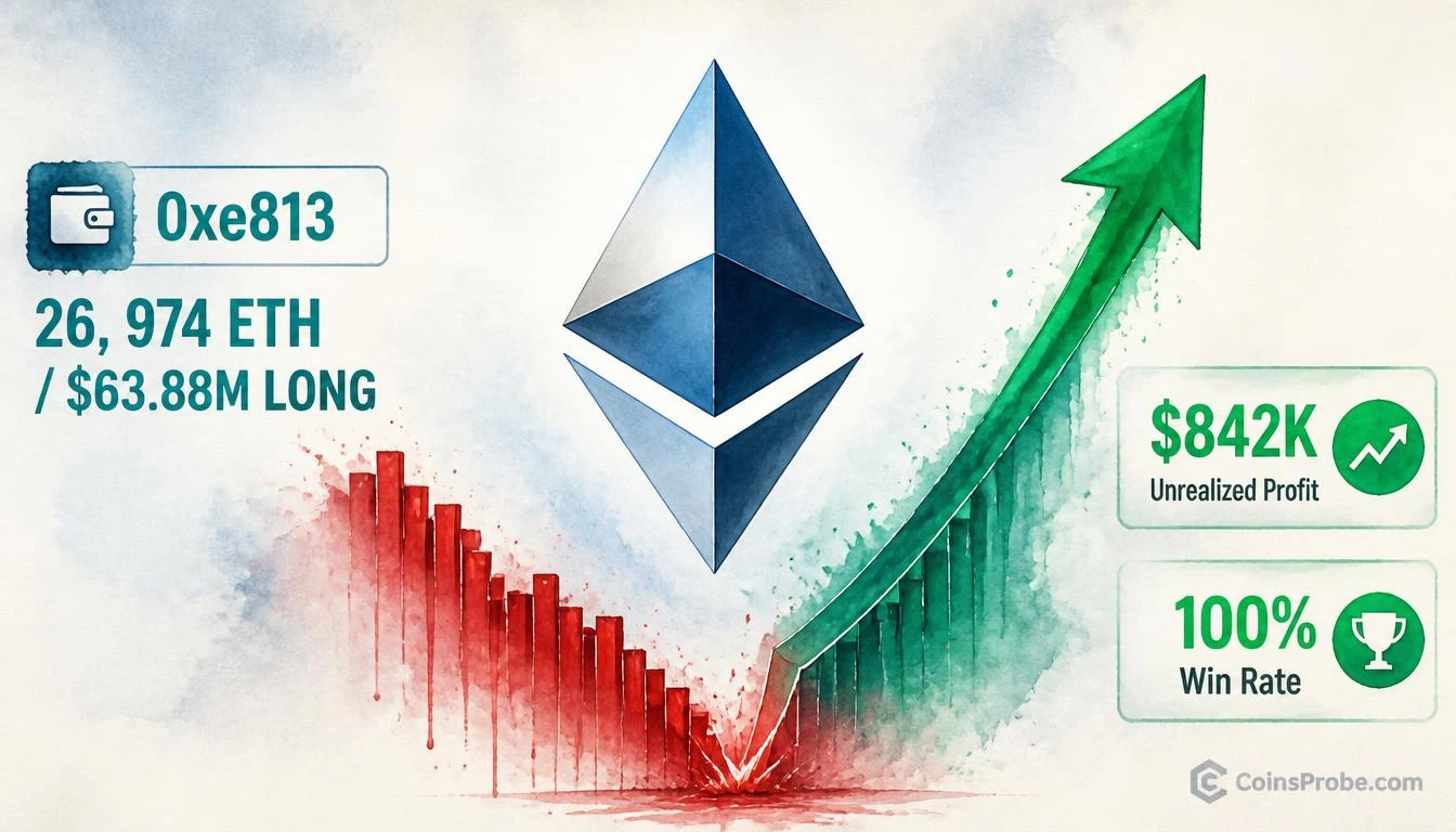 Smart Trader 0xe813 Opens $63.88M ETH Long After Market Drop — 100% Win Rate