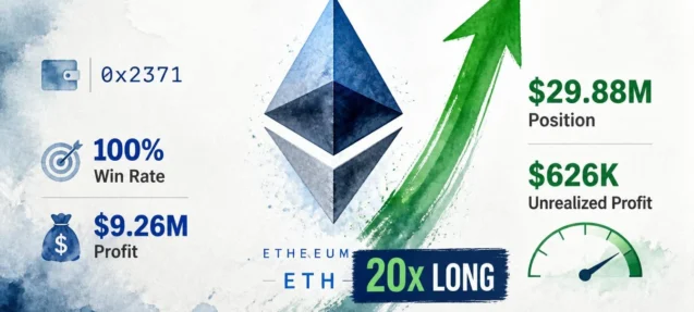 Smart Trader 0x2371 Opens $29.88M 20x ETH Long With 100% Win Rate