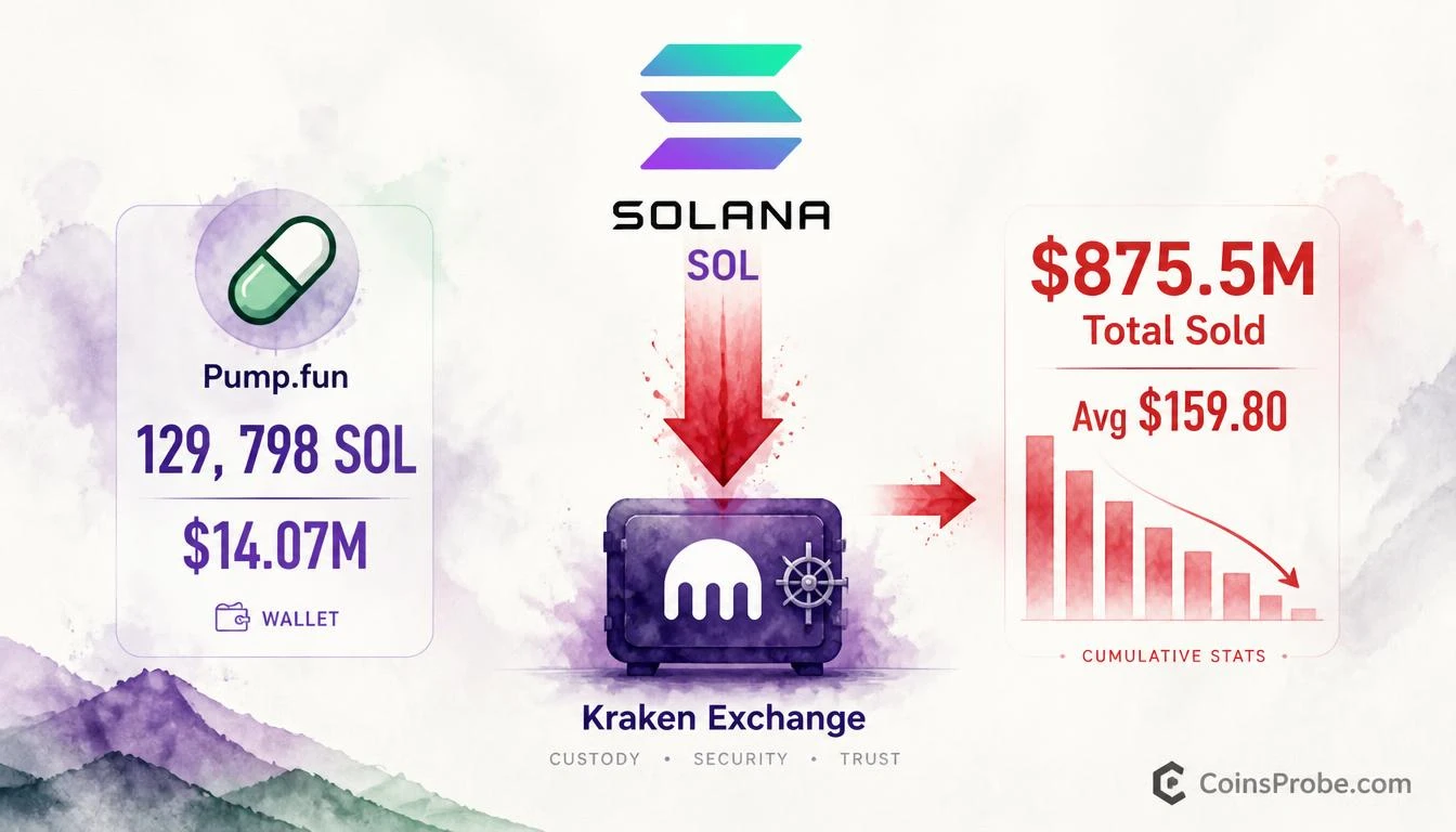 Pump.fun Dumps Another $14.07M in SOL to Kraken — $875.5M Sold Total