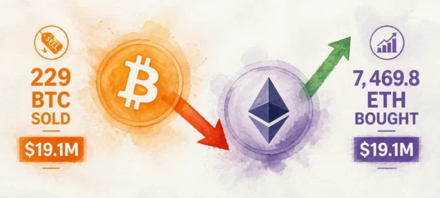 Mysterious Whale Swaps 229 BTC for 7,469.8 ETH in a $19.1M Rotation
