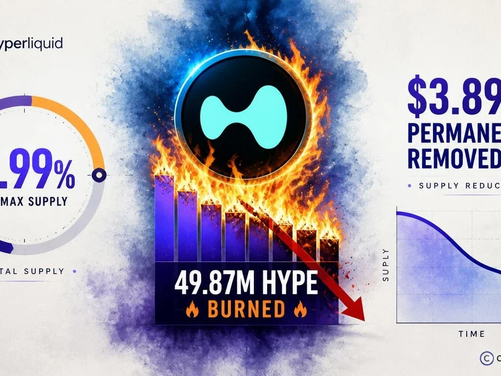 Hyperliquid Burns 4.99% of HYPE Supply — $3.89B Removed Permanently