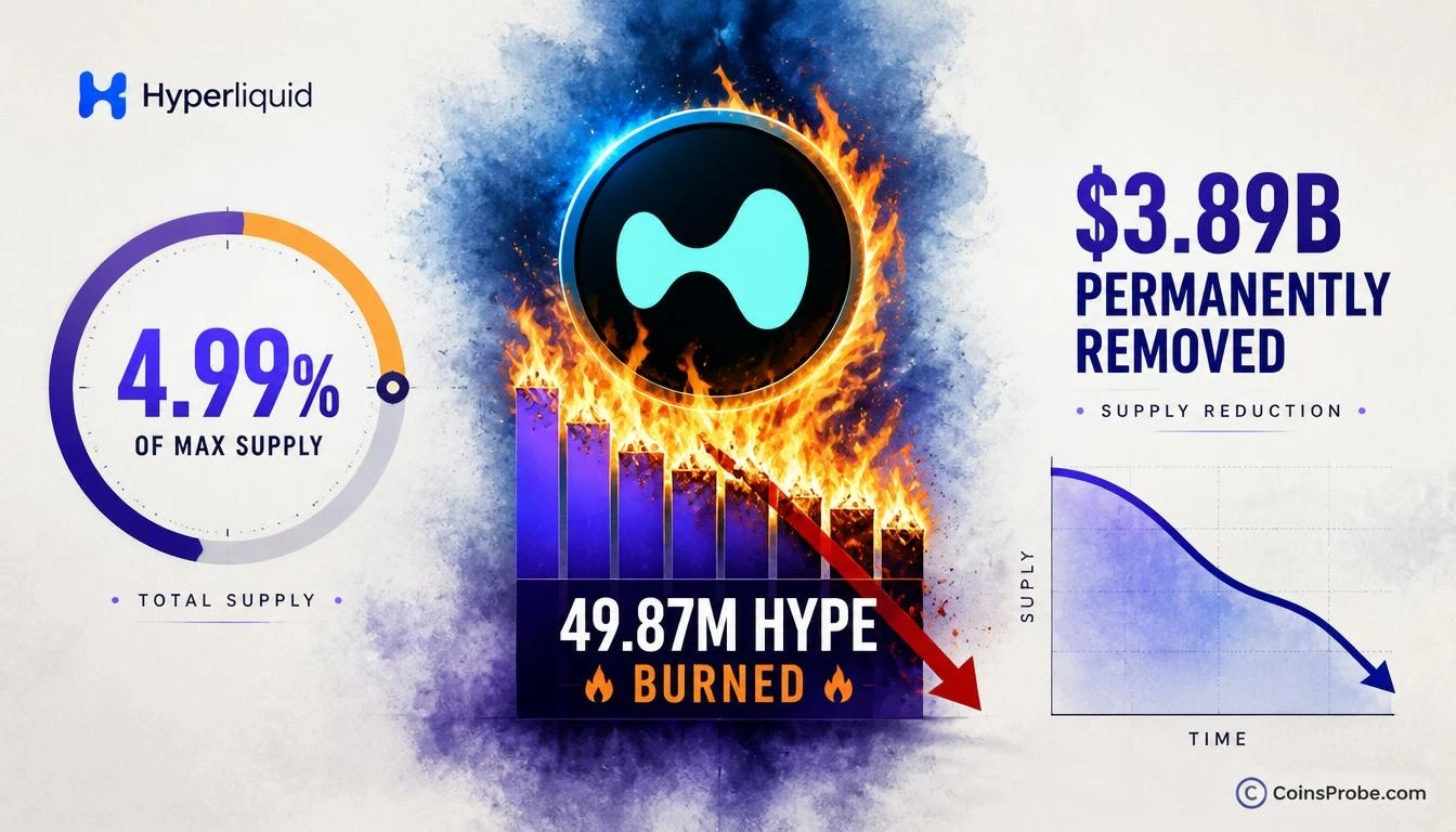 Hyperliquid Burns 4.99% of HYPE Supply — $3.89B Removed Permanently