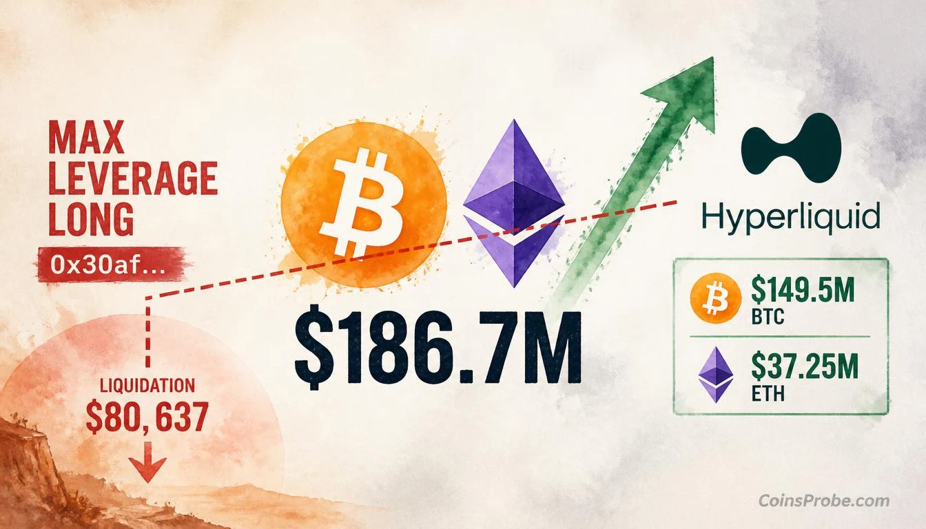 One Address Holds $186.7M in Max-Leverage BTC and ETH Longs on Hyperliquid