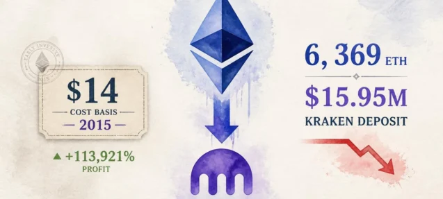 Ethereum OG Who Bought ETH at $14 Moves $15.95M to Kraken