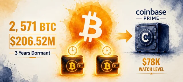 Two Dormant Bitcoin Whales Move $206.52M to Coinbase Prime After 3 Years